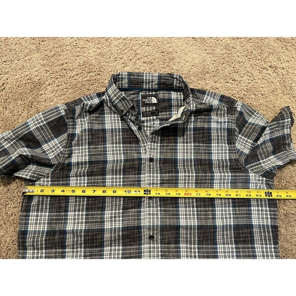 THE NORTH FACE Plaid Striped Nylon Short Sleeve Button Shirt Men’s Size XL - Picture 11 of 12